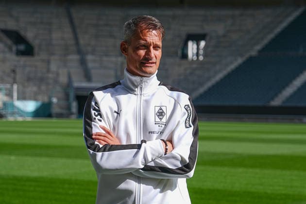September 23, 2026, xydrx, soccer, Borussia Mönchengladbach press conference, official coach presentation at ista Borussia Park, 2026–2027 season, Alexander Blessin, head coach of Borussia Mönchengladbach. DFB regulations prohibit any use of photographs as image sequences and or quasi-video. Copyright: HMBxMedia YannisxDreimann