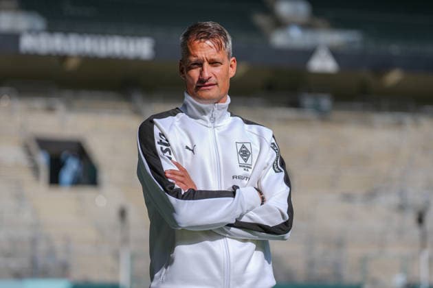 September 23, 2026, xydrx, soccer, Borussia Mönchengladbach press conference, official coach presentation at ista Borussia Park, 2026–2027 season, Alexander Blessin, head coach of Borussia Mönchengladbach. DFB regulations prohibit any use of photographs as image sequences and or quasi-video. Copyright: HMBxMedia YannisxDreimann