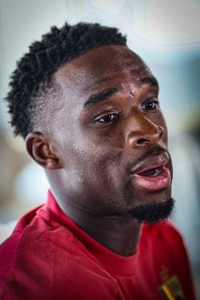 Belgium s Mandela Keita talks to the press during a press conference, PK, Pressekonferenz of the Red Devils, the Belgian national soccer team, at the national training center in Tubize, Wednesday 23 September 2026. The team is preparing for fixtures in the UEFA Nations League competition. BRUNOxFAHY  x187581793x