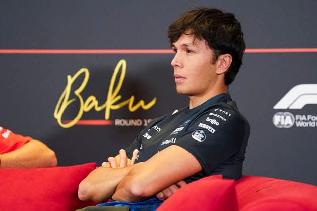 FORMULA 1 AZERBAIJAN GRAND PRIX 2026 Alexander Albon (THA) 23 Williams F1 Team in a press conference, PK, Pressekonferenz during the Formula 1 Qatar Airways Azerbaijan Grand Prix 2026, Round 15 of the 2026 Formula 1 World Championship, WM, Weltmeisterschaft from 24th - 26th September 2026 at the Baku City Circuit, Baku, Azerbaijan. Credit: Robbie Hoad Every Second Media Editorial use only. All images are copyright Every Second Media Limited. No images may be reproduced without prior permission. Copyright: xIMAGO EveryxSecondxMediax ESM-2183-0033 RobbiexHoadx xEveryxSecondxMediax