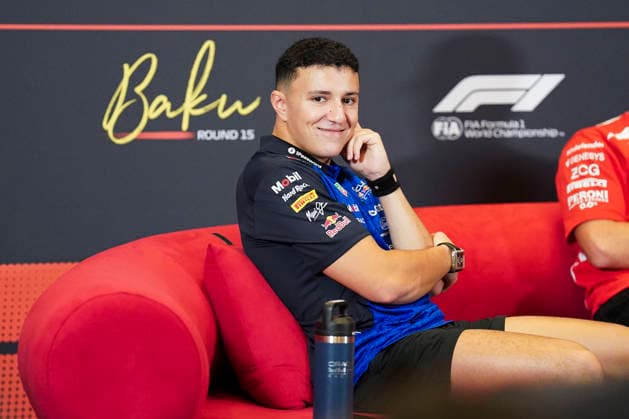 FORMULA 1 AZERBAIJAN GRAND PRIX 2026 Isack Hadjar (FRA) 6 Red Bull Racing in a press conference, PK, Pressekonferenz during the Formula 1 Qatar Airways Azerbaijan Grand Prix 2026, Round 15 of the 2026 Formula 1 World Championship, WM, Weltmeisterschaft from 24th - 26th September 2026 at the Baku City Circuit, Baku, Azerbaijan. Credit: Robbie Hoad Every Second Media Editorial use only. All images are copyright Every Second Media Limited. No images may be reproduced without prior permission. Copyright: xIMAGO EveryxSecondxMediax ESM-2183-0040 RobbiexHoadx xEveryxSecondxMediax