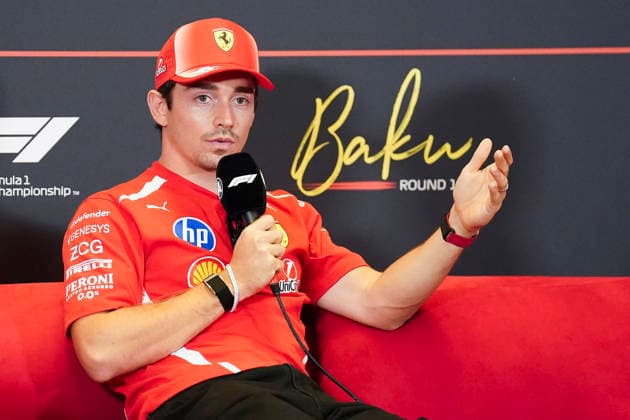 FORMULA 1 AZERBAIJAN GRAND PRIX 2026 Charles Leclerc (MON) 16 Ferrari in a press conference, PK, Pressekonferenz during the Formula 1 Qatar Airways Azerbaijan Grand Prix 2026, Round 15 of the 2026 Formula 1 World Championship, WM, Weltmeisterschaft from 24th - 26th September 2026 at the Baku City Circuit, Baku, Azerbaijan. Credit: Robbie Hoad Every Second Media Editorial use only. All images are copyright Every Second Media Limited. No images may be reproduced without prior permission. Copyright: xIMAGO EveryxSecondxMediax ESM-2183-0043 RobbiexHoadx xEveryxSecondxMediax