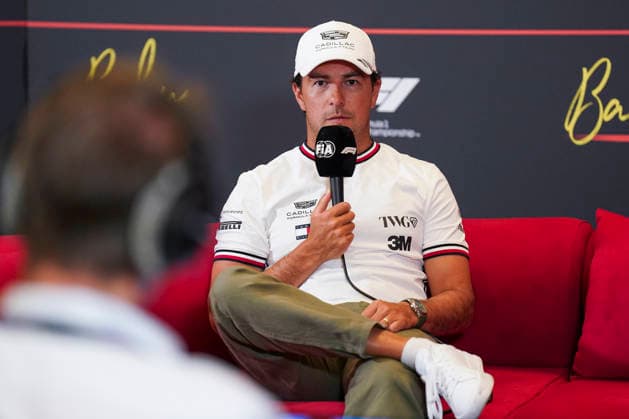 FORMULA 1 AZERBAIJAN GRAND PRIX 2026 Sergio Perez (MEX) 11 Cadillac F1 Team in a press conference, PK, Pressekonferenz during the Formula 1 Qatar Airways Azerbaijan Grand Prix 2026, Round 15 of the 2026 Formula 1 World Championship, WM, Weltmeisterschaft from 24th - 26th September 2026 at the Baku City Circuit, Baku, Azerbaijan. Credit: Robbie Hoad Every Second Media Editorial use only. All images are copyright Every Second Media Limited. No images may be reproduced without prior permission. Copyright: xIMAGO EveryxSecondxMediax ESM-2183-0052 RobbiexHoadx xEveryxSecondxMediax