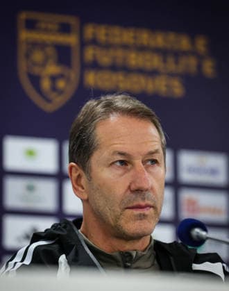 Kosovo Squad Training & press conference, PK, Pressekonferenz Fadil Vokrri Stadium, Pristina, Kosovo 23 9 2026 Manager Franco Foda Franco Foda 23 9 2026  Copyright: xx RB2_0588
