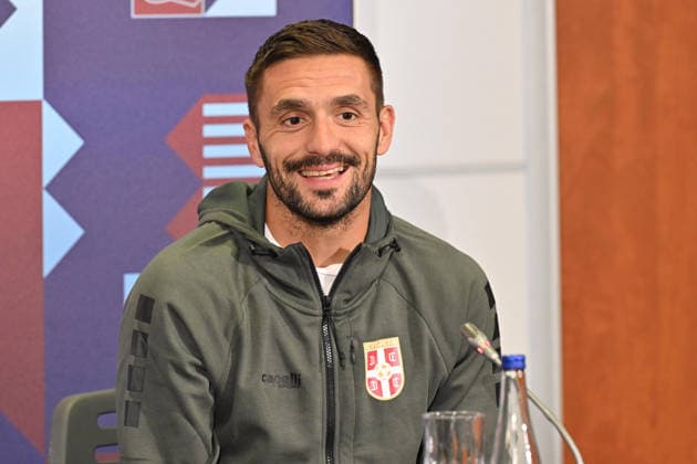 SERBIA FOOTBALL DUSAN TADIC Serbian football nation al team press conference, PK, Pressekonferenz Stara Pazova 23.09.2026 Foto: FOOTBALL, SERBIA, PRESS CONFERENCE Stara Pazova Sports center Stara Pazova Serbia Copyright: xMarkoxMetlas xMNxPressx