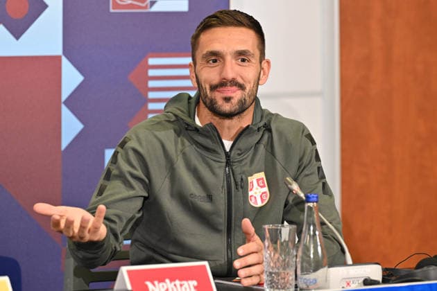 SERBIA FOOTBALL DUSAN TADIC Serbian football nation al team press conference, PK, Pressekonferenz Stara Pazova 23.09.2026 Foto: FOOTBALL, SERBIA, PRESS CONFERENCE Stara Pazova Sports center Stara Pazova Serbia Copyright: xMarkoxMetlas xMNxPressx