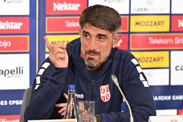 SERBIA FOOTBALL VELJKO PAUNOVIC cocah Serbian football nation al team press conference, PK, Pressekonferenz Stara Pazova 23.09.2026 Foto: FOOTBALL, SERBIA, PRESS CONFERENCE Stara Pazova Sports center Stara Pazova Serbia Copyright: xMarkoxMetlas xMNxPressx