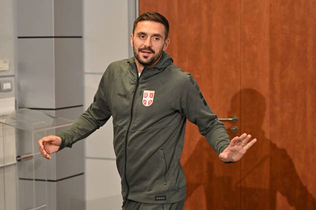 SERBIA FOOTBALL DUSAN TADIC Serbian football nation al team press conference, PK, Pressekonferenz Stara Pazova 23.09.2026 Foto: FOOTBALL, SERBIA, PRESS CONFERENCE Stara Pazova Sports center Stara Pazova Serbia Copyright: xMarkoxMetlas xMNxPressx