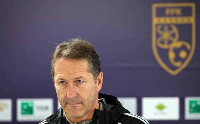 Kosovo Squad Training & press conference, PK, Pressekonferenz Fadil Vokrri Stadium, Pristina, Kosovo 23 9 2026 Manager Franco Foda Franco Foda 23 9 2026  Copyright: xx RB1_1820