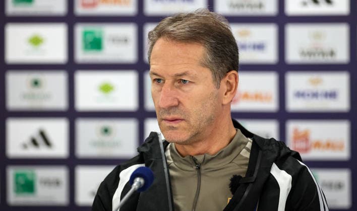 Kosovo Squad Training & press conference, PK, Pressekonferenz Fadil Vokrri Stadium, Pristina, Kosovo 23 9 2026 Manager Franco Foda Franco Foda 23 9 2026  Copyright: xx RB1_1952