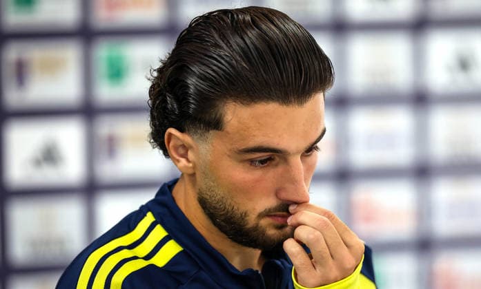 Kosovo Squad Training & press conference, PK, Pressekonferenz Fadil Vokrri Stadium, Pristina, Kosovo 23 9 2026 Leon Avdullahu Leon Avdullahu 23 9 2026  Copyright: xx RB1_2312