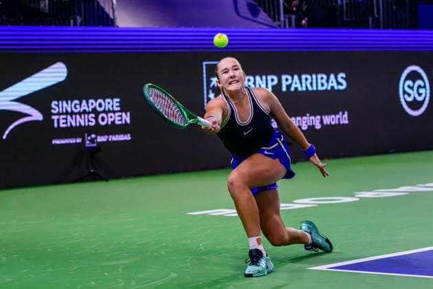 RECORD DATE NOT STATED 23rd September 2026; Kallang Tennis Hub, Singapore; WTA, Tennis Damen Tennis, Singapore Open Day 3; Mirra Andreeva DavidxAsh