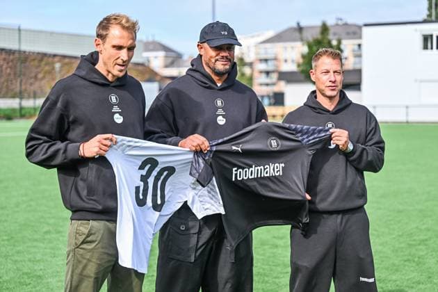 Vincent Kompany visits the BX Brussels soccer club, to announce a collaboration with Foodmaker on Wednesday 23 September 2026 in Brussels. EMILExWINDAL  x187585876x