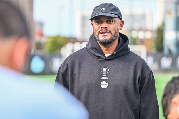 Vincent Kompany visits the BX Brussels soccer club, to announce a collaboration with Foodmaker on Wednesday 23 September 2026 in Brussels. EMILExWINDAL  x187585886x