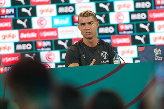 Lisbon, Portugal, September 23: Cristiano Ronaldo of Portugal during the press conference ahead of the UEFA Nations League 2026–27 League Phase Matchday 1 game between Portugal and Wales at Estádio José Alvalade in Lisbon, Portugal Copyright: HMBxMedia JoaquimxFerreira
