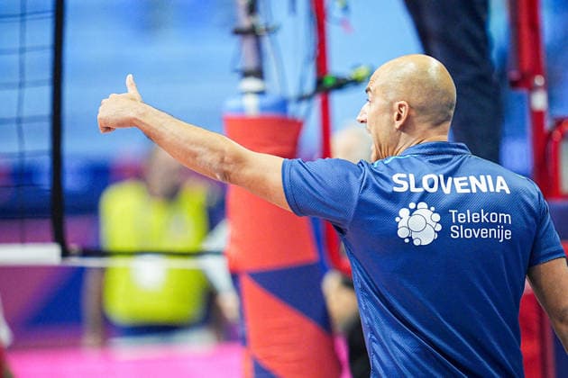 Slovenia s head coach Fabio Soli during the quarter final match of the CEV Enel Eurovolley 2026, between Belgium and Slovenia, at the Palavela in Turin, north west Italy - Wednesday, September 23, 2026. .  Copyright: xMarcoxAlpozzi LaPressex