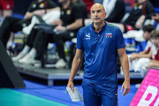Slovenia s head coach Fabio Soli during the quarter final match of the CEV Enel Eurovolley 2026, between Belgium and Slovenia, at the Palavela in Turin, north west Italy - Wednesday, September 23, 2026. .  Copyright: xMarcoxAlpozzi LaPressex