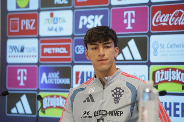 Croatia National Football Team: Press and Training Session Petar Musa of Croatia on a press conferenfce of Croatia national football team at HNK Rijeka stadium on September 23, 2026 in Rijeka, Croatia.  GoranxKovacic PIXSELL