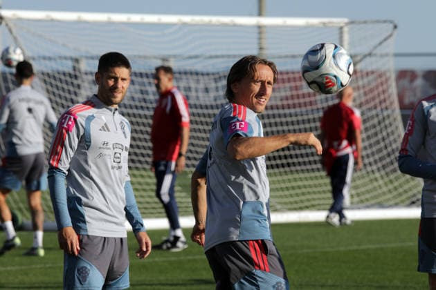 Croatia National Football Team: Press and Training Session Luka Modric of Croatia during traingin session of Croatia national football team at HNK Rijeka stadium on September 23, 2026 in Rijeka, Croatia.  GoranxKovacic PIXSELL
