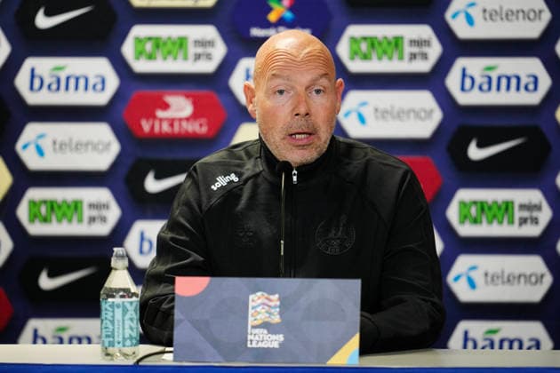 Norway Denmark Nations League Oslo 20260923 Press conference with Denmark’s national team coach Brian Riemer and Morten Hjulmand at Ullevaal Stadium on the day of the international soccer match between Norway and Denmark, to be played on Thursday, September 24. Photo: Cornelius Poppe, NTB, Oslo, Norway. EDEDITORIAL USE ONLY; RESTRICTED USE FOR BETTING COMPANIES  Copyright: xCorneliusxPoppex xNTBx