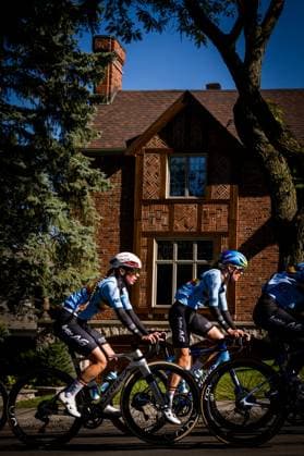 Belgian Sandrine Tas of LottoIntermarche Ladies and Belgian Julie Van De Velde pictured in action during a training before the cycling World Championship, WM, Weltmeisterschaft in Montreal, Canada, Wednesday 23 September 2026. The UCI road world championships are taking place from 20 to 27 September, in Montreal, Canada. JASPERxJACOBS x187604668x