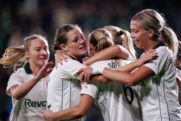 September 23, 2026: Elin Sorum of Hammarby celebrates after scoring the 1-0 goal during the UEFA Women’s Europa Cup soccer match between Hammarby and Rangers FC on September 23, 2026 in Stockholm. Photo by Kenta Jönsson, BILDBYRAN COP 210 KJ0378: soccer, football, European Cup, Hammarby, Rangers FC, UEFA Women’s Europa Cup, women’s soccer, BBENG, celebration  Copyright: KENTAxJÖNSSON BB260923KJ017