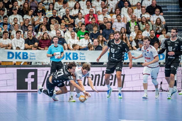DHB Cup: TV Hüttenberg vs. THW Kiel, September 23, 2026; Julius Gümbel, TV Hüttenberg, 21, 27k; DHB Cup: TV Hüttenberg vs. THW Kiel, Wetzlar, September 23, 2026 Copyright: xBEAUTIFULxSPORTS Roeczeyx
