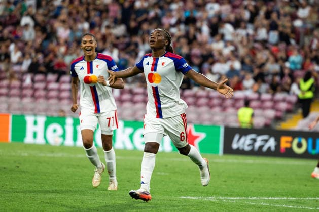 GENEVA, SWITZERLAND, SEPTEMBER 23 : Melchie Dumornay of OL Lyonnes celebrates after scoring her team s fourth goal during the UEFA Women s Champions League 2026 27 League Phase MD1 between Servette FC Chênois féminin and OL Lyonnes at Stade de Genève on September 23, 2026 in Geneva, Switzerland. Copyright: xPaulinexFIGUETx xSPPx Sportspressphoto_SPR237698