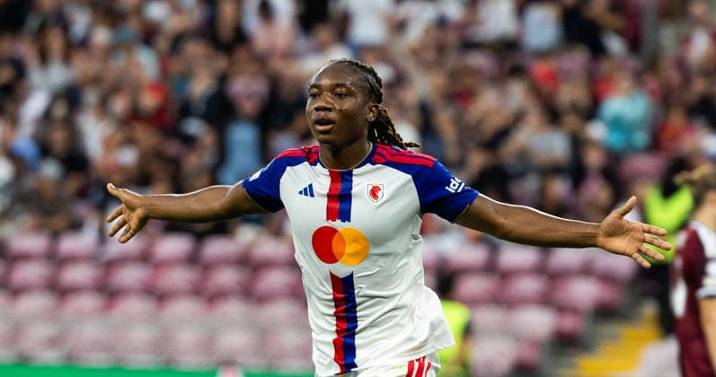 GENEVA, SWITZERLAND, SEPTEMBER 23 : Melchie Dumornay of OL Lyonnes celebrates after scoring her team s fourth goal during the UEFA Women s Champions League 2026 27 League Phase MD1 between Servette FC Chênois féminin and OL Lyonnes at Stade de Genève on September 23, 2026 in Geneva, Switzerland. Copyright: xPaulinexFIGUETx xSPPx Sportspressphoto_SPR237741