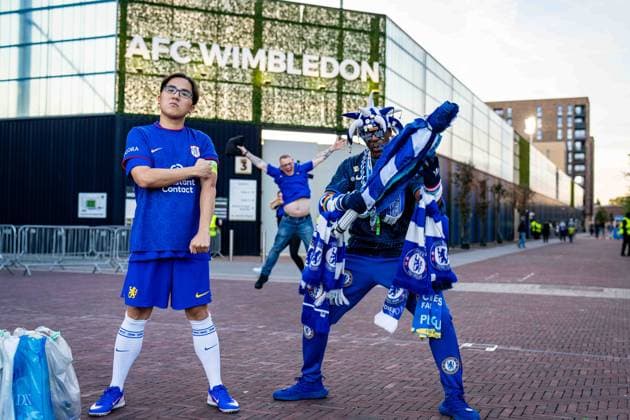 SOCCER - WCL, Chelsea vs A.Wien LONDON,ENGLAND,23.SEP.26 - SOCCER - UEFA Women s Champions League, Chelsea FC vs FK Austria Wien. Image shows fans of Chelsea FC.  GEPAxpictures xKevinxHackner
