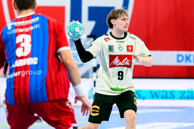 Bietigheim HBL 26 27 DHB Cup SG BBM Bietigheim GWD Minden Morten Hempel Jensen Minden Bietigheim Bissingen Egetrans Arena Baden-Württemberg Germany