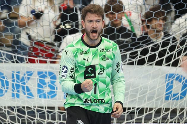 TV Hüttenberg vs. THW Kiel, DHB Cup goalkeeper Gonzalo Pérez de Vargas (THW Kiel), 1st DHB Cup match of the second round between TV Hüttenberg and THW Kiel on September 23, 2026, at the Buderus Arena in Wetzlar, Wetzlar, Hesse, Germany, Buderus Arena