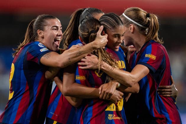 UEFA Women s Champions League: FC Barcelona, Barca v Paris FC in Sant Joan Despi, Spain. FC Barcelonas celebrates the goal of Clara Serrajordi (16) during UEFA Women s Champions League match between FC Barcelona and Paris FC in Johan Cruyff Stadium, Sant Joan Despi, Spain, on September 23, 2026. Sant Joan Despi Johan Cruyff Stadium Barcelona Spain