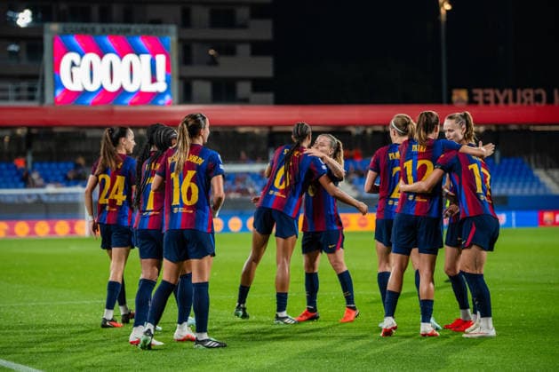UEFA Women s Champions League: FC Barcelona, Barca v Paris FC in Sant Joan Despi, Spain. FC Barcelonas celebrates the goal of Clara Serrajordi (16) during UEFA Women s Champions League match between FC Barcelona and Paris FC in Johan Cruyff Stadium, Sant Joan Despi, Spain, on September 23, 2026. Sant Joan Despi Johan Cruyff Stadium Barcelona Spain