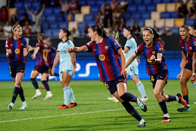 September 23, 2026, Sant Joan Despi, Barcelona, SPAIN: Clara Serrajordi of FC Barcelona, Barca celebrates a goal during the UEFA WomenÃ¢â‚¬â ¢s Champions League 2026 27 League Phase MD1, football match played between FC Barcelona and Paris FC at Johan Cruyff Stadium on September 23, 2026 in Sant Joan Despi, Spain. Sant Joan Despi SPAIN - ZUMAa181 20260923_zaa_a181_063 Copyright: xJavierxBorregox