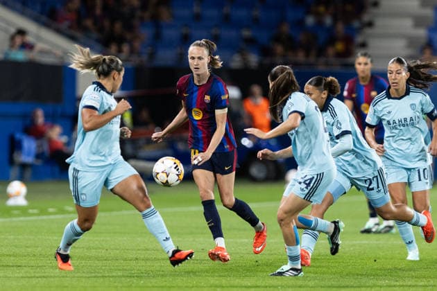 September 23, 2026, Sant Joan Despo, Catalonia, Spain: Caroline Graham Hansen of FC Barcelona, Barca in action during the UEFA WomenÃ¢â‚¬â ¢s Champions League Matchday 1 match between FC Barcelona and Paris FC at Estadi Johan Cruyff in Sant Joan DespoÂ­, Barcelona, Spain. Sant Joan Despo Spain - ZUMAs316 20260923_znp_s316_022 Copyright: xMartixSeguraxRamonedax