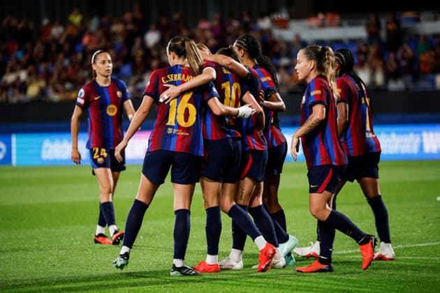 September 23, 2026, Sant Joan Despi, Barcelona, SPAIN: Ewa Pajor of FC Barcelona, Barca celebrates a goal during the UEFA WomenÃ¢â‚¬â ¢s Champions League 2026 27 League Phase MD1, football match played between FC Barcelona and Paris FC at Johan Cruyff Stadium on September 23, 2026 in Sant Joan Despi, Spain. Sant Joan Despi SPAIN - ZUMAa181 20260923_zaa_a181_065 Copyright: xJavierxBorregox
