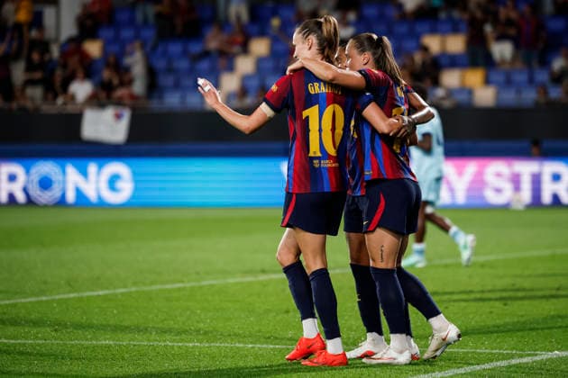 September 23, 2026, Sant Joan Despi, Barcelona, SPAIN: Ewa Pajor of FC Barcelona, Barca celebrates a goal during the UEFA WomenÃ¢â‚¬â ¢s Champions League 2026 27 League Phase MD1, football match played between FC Barcelona and Paris FC at Johan Cruyff Stadium on September 23, 2026 in Sant Joan Despi, Spain. Sant Joan Despi SPAIN - ZUMAa181 20260923_zaa_a181_067 Copyright: xJavierxBorregox