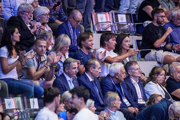 Antonio Conte during the quarter final match of the CEV Enel Eurovolley 2026, between Italy and Finland, at the Palavela in Turin, north west Italy - Wednesday, September 23, 2026. .  Copyright: xMarcoxAlpozzi LaPressex