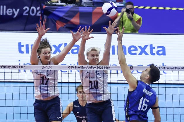 IPA88881340 - 16 Romano Yuri (Italy) during the quarterfinal of the CEV Enel EuroVolley 2026 match between Belgium and Slovenia at PalaVela, Turin, Italy, on September 23, 2026, during CEV EuroVolley 2026 - Quarterfinal - Italy vs. Finland, CEV EuroVolley Men s match in Turin, Italy, September 23, 2026  Copyright: xValerioxOrigo IPAxSportx xx IPA88881340