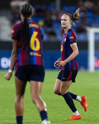 September 23, 2026, Sant Joan Despo, Catalonia, Spain: Caroline Graham Hansen and his teammates of FC Barcelona, Barca celebrate a goal during the UEFA WomenÃ¢â‚¬â ¢s Champions League Matchday 1 match between FC Barcelona and Paris FC at Estadi Johan Cruyff in Sant Joan DespoÂ­, Barcelona, Spain. Sant Joan Despo Spain - ZUMAs316 20260923_znp_s316_058 Copyright: xMartixSeguraxRamonedax