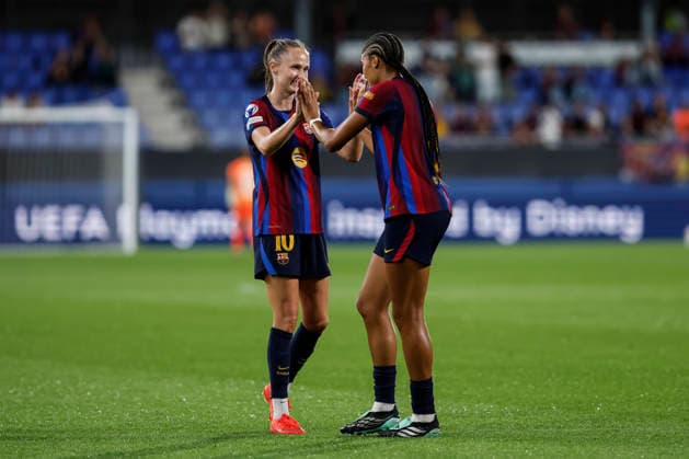 September 23, 2026, Sant Joan Despi, Barcelona, SPAIN: Caroline Graham of FC Barcelona, Barca celebrates a goal during the UEFA WomenÃ¢â‚¬â ¢s Champions League 2026 27 League Phase MD1, football match played between FC Barcelona and Paris FC at Johan Cruyff Stadium on September 23, 2026 in Sant Joan Despi, Spain. Sant Joan Despi SPAIN - ZUMAa181 20260923_zaa_a181_069 Copyright: xJavierxBorregox