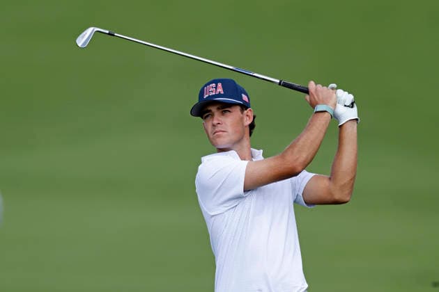 MEDINAH, IL - SEPTEMBER 23: Jackson Koivun of the United States plays from the fairway at the second hole prior to the Presidents Cup 2026 on September 23, 2026 at Medinah Country Club in Medinah, Illinois. (Photo by Joe Robbins Icon Sportswire) GOLF: SEP 23 Presidents Cup EDITORIAL USE ONLY Icon573260923004