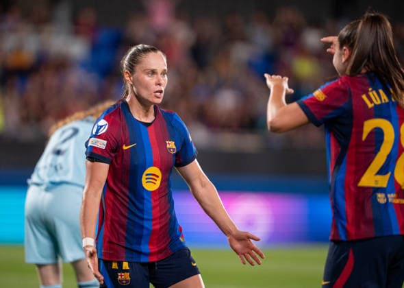 ESP UEFA Women s Champions League: FC Barcelona vs. Paris FC. Ewa Pajor of Barcelona scores a goal and celebrates during the UEFA Women s Champions League match between FC Barcelona and Paris FC, played at Spotify Camp Nou Stadium in Barcelona on September 23, 2026, in Spain Copyright: xAgenciaxLOFx