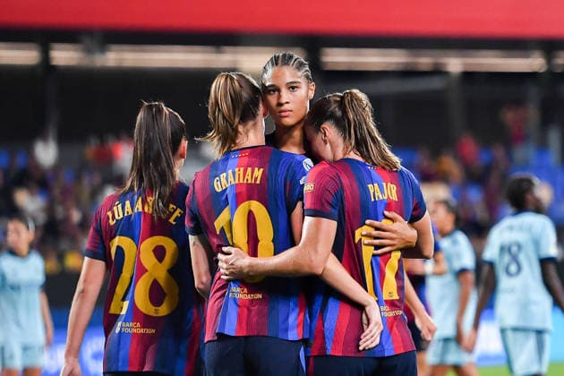FC Barcelona, Barca v PARIS FC JOHAN CRUYFF STADIUM, BARCELONA. September 23,2026 FC BARCELONA vs Paris Football Club September 23,2026 Pajor (17) of FC Barcelona celebrates scoring his team s fifth goal with teammates during the soccer match corresponding to the first day of the UEFA Women s Champions League between FC Barcelona and Paris FC at Johan Cruyff Stadium in Barcelona, Spain, on September 23, 2026. Barcelona ESP Copyright: xS.xRosx