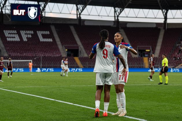 GENEVA, SWITZERLAND, SEPTEMBER 23 : Marie-Antoinette Katoto of OL Lyonnes scores the 3rd goal (0-3) during the UEFA Women s Champions League 2026 27 League Phase MD1 between Servette FC Chênois féminin and OL Lyonnes at Stade de Genève on September 23, 2026 in Geneva, Switzerland. Copyright: xCarlaxBoticax xSPPx Sportspressphoto_SPR238049