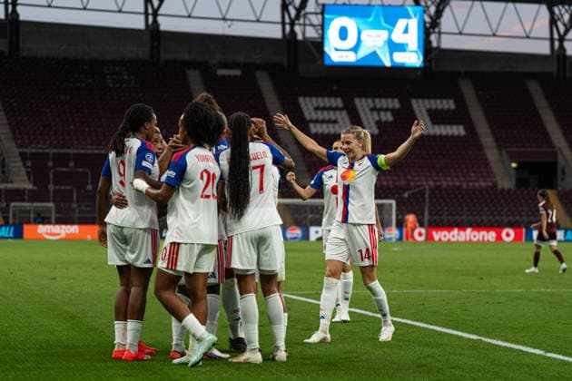 GENEVA, SWITZERLAND, SEPTEMBER 23 : OL Lyonnes celebrates the goal during the UEFA Women s Champions League 2026 27 League Phase MD1 between Servette FC Chênois féminin and OL Lyonnes at Stade de Genève on September 23, 2026 in Geneva, Switzerland. Copyright: xCarlaxBoticax xSPPx Sportspressphoto_SPR238063