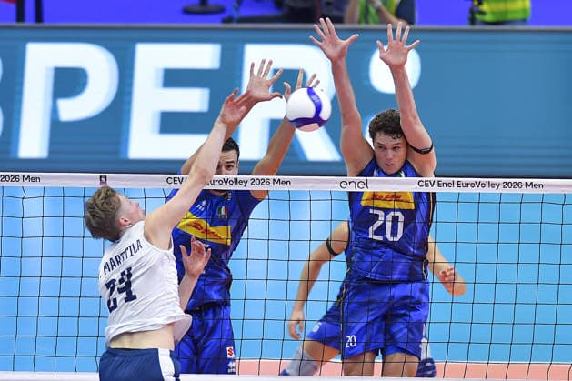 IPA88888812 - Turin, Italy, September 23, 2026, Palavela Turin, CEV Eurovolley Men 2026, Round of 16, Nooa Marttila 24 (FIN)..in action during the CEV Eurovolley Men 2026 match between Italy and Finland (2–3) in Turin at Palavela  Copyright: xTonelloxAbozzi IPAxSportx xx IPA88888812
