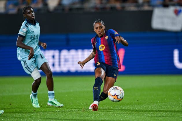 FC Barcelona, Barca v PARIS FC JOHAN CRUYFF STADIUM, BARCELONA. September 23,2026 FC BARCELONA vs Paris Football Club September 23,2026 Kerolin (7) of FC Barcelona scores his team s first goal during the soccer match corresponding to the first day of the UEFA Women s Champions League between FC Barcelona and Paris FC at Johan Cruyff Stadium in Barcelona, Spain, on September 23, 2026. Barcelona ESP Copyright: xS.xRosx