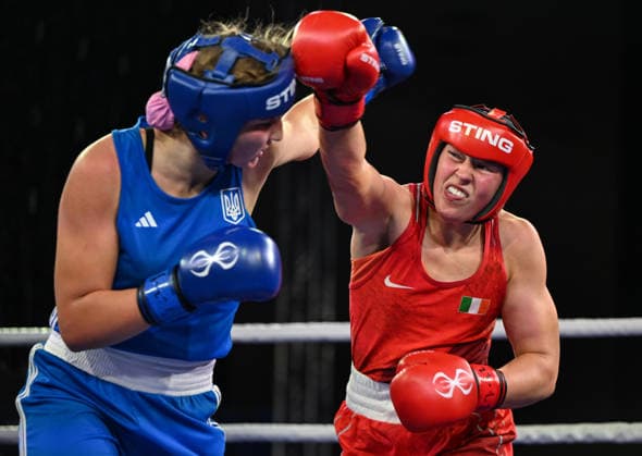 2026 European Boxing Elite Championships In Sofia SOFIA, BULGARIA - SEPTEMBER 23: Lisa O Rourke of Ireland during her Elite Women s 80kg match against Iryna Lutsak of Ukraine on Day 7 of the 2026 European Boxing Elite Championships at the Asics Arena Sports Hall in Sofia, Bulgaria, on September 23, 2026. Sofia Bulgaria  Copyright: xArturxWidakx originalFilename:widak-2026euro260923_npbhZ.jpg